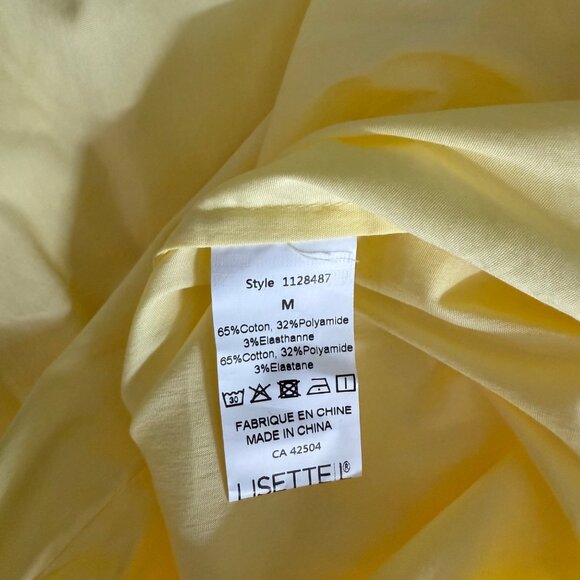 Lisette Montreal Womens Yellow Buttonup Blouse M Cotton Blend - Picture 4 of 14